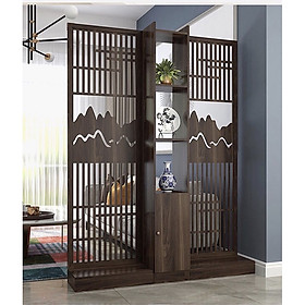 2x VÁCH NGĂN GỖ SÔNG NÚI LIỀN 1 KỆ (1m9 x 1m5) - Màu óc chó