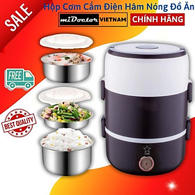 Cặp lồng giữ nhiệt đựng cơm cắm điện bằng inox 3 tầng