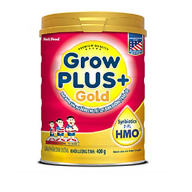 Combo 2 hộp Sữa bột GROW PLUS + GOLD lon 900g có HMO - của NutiFood, dành cho trẻ suy dinh dưỡng, thấp còi