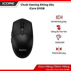 Chuột Gaming Không Dây iCore GM08 Silent 12000 DPI - Hiệu Năng Đỉnh Cho Game Thủ - Hàng chính hãng