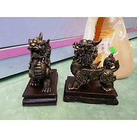 CẶP TÌ HƯU.KÌ HƯU ĐỨNG CÓ ĐẾ TƯỢNG PHONG THỦY NHIỀU MÀU