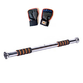 Combo xà đơn treo tường inox + găng tay tập xà