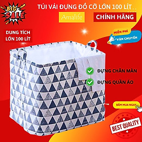 Túi Vải Đựng Đồ Đa Năng, Giỏ Sọt Đựng Quần Áo Cỡ Lớn 100 Lít 50x50x40 cm Kiểu Dáng Xinh Xắn