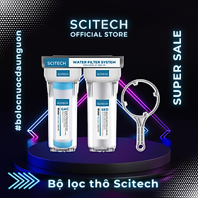 Bộ lọc nước sinh hoạt, bộ đôi lọc thô 10 inch Scitech (2 cấp lọc) - Hàng chính hãng