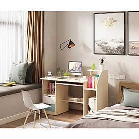 Bàn Học Gỗ Thông Minh, Bàn Làm Việc Gỗ Thiết Kế Đơn Giản Có Ngăn Kéo Kèm Kệ Sách BH-42