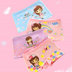 Quần chip đùi cotton hình cô bé nhiều màu sắc cho bé gái 2-12 tuổi - C005