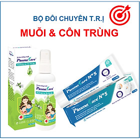 Combo gồm 01 Gel PlasmaKare No5 và 01 Xịt chống muỗi PlasmaKare, TRl ngứa