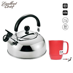 Bộ Ấm đun bếp từ có còi báo sôi Excellent TẶNG Cốc uống sữa, trà, coffee 350ml dùng được trong lò vi sóng hàng Made in Japan