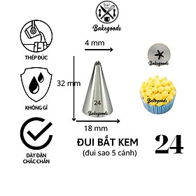 Mua Đui bắt kem 24  Đuôi sao 5 cánh cụp trang trí bánh bằng thép không gỉ đúc liền khối dày dặn  cứng cáp