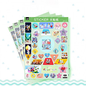 Set 4 tấm dán Sticker BT21 BTS