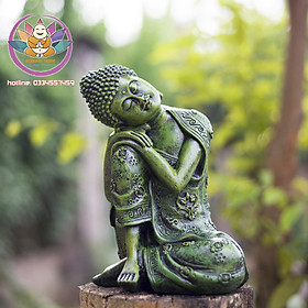 Tượng Phật An Nhiên Tự Tại Cao 23cm Màu Xanh Rêu Trang trí nhà cửa phong thủy