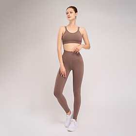 Set Đồ Tập Yoga Gym Luxury Hibi Sports H156 Áo Đan Dây Phối Khoen, Kèm Mút Ngực. Chất Vải Hi-Fabric