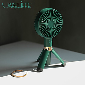 Uareliffe Mini Hand-held Tripod Fan USB Rechargeable Desktop Fan 3 Speed Control Low Noise Fan Summer Air Cooler Pocket Fan Lightweight Fan For Office Home Outdoor