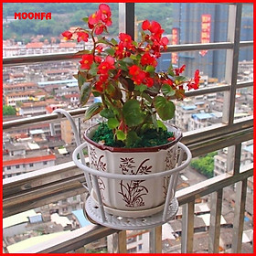 Combo 5 GIỎ SẮT Treo Chậu Hoa Ban Công Hình Tròn - Màu Đen