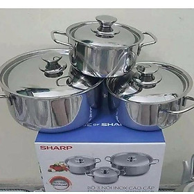 BỘ 3 NỒI INOX SHAP DÙNG CHO MỌI LOẠI BẾP