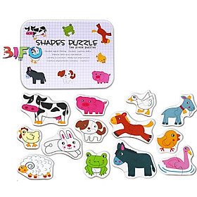Đồ chơi trẻ em ghép tranh hình dạng câu đố các loại động vật shapes puzzle