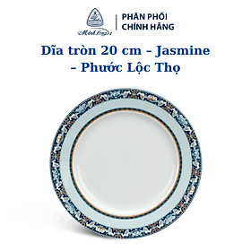 Dĩa tròn 20 cm - Jasmine - Phước Lộc Thọ - Gốm sứ cao cấp Minh Long