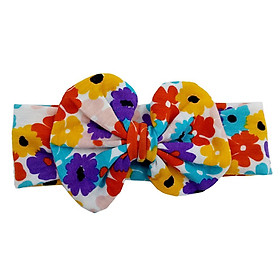 Cute Infant Girls Colorful Printed Flower Cotton Bow Baby Hair Band