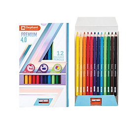 Bộ bút chì vẽ, bút chì màu gỗ thanh dài Elephant phiên bản cao cấp 4.0 có 48/36/24/12 màu