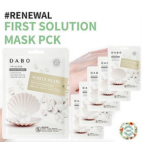 Bộ 10 miếng Mặt nạ Ngọc trai dưỡng trắng da, mờ thâm nám Hàn Quốc - Dabo First Solution Mask Pack White Pearl