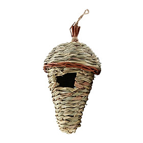 Hanging Handwoven Grass Sparrow Bird Nest House Shelter Roosting Pocket