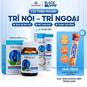 Combo Co Búi Trĩ Trimax Dân Khang (1 Viên Uống Và 1 Gel) Giảm Đau Rát Săn Se Búi Trĩ Ngừa Trĩ Tái Phát