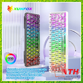 Mua Bàn phím cơ không dây chuyên game XUNFOX K30PRO thiết kế trong suốt mới lạ kết nối 3 chế độ với 20 chế độ đèn led RGB