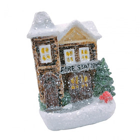 Christmas Scene Lighted House Desk Decoration for Office Shop Window Bedroom