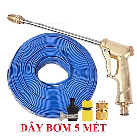 Mua Bộ dây vòi xịt nước rửa xe tưới cây .tăng áp 3 lần loại 3m 5m 206701-3 đầu đồng cút đồng nối nhựa d+tặng móc khoá