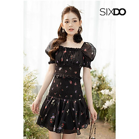 Áo hoa chun eo tay bồng nữ tính SIXDO