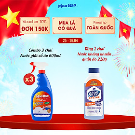 Combo 03 Chai Nước Giặt Cổ Áo Mao Bao 600ml