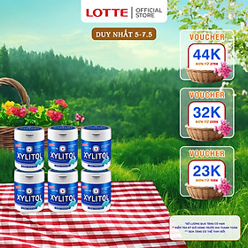 Hình ảnh Combo 6 Kẹo Gum không đường Lotte Xylitol - Hương Fresh Mint 55.1 g