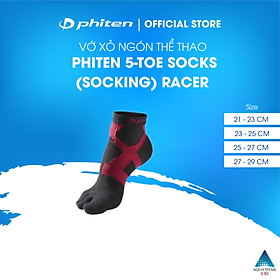 Tất chạy bộ xỏ ngón Phiten socking racer slim - Tiêu chuẩn