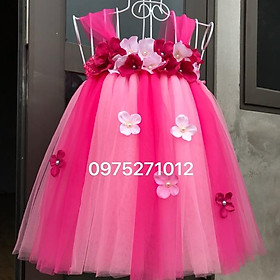  Đầm tutu cho bé ️️ Đầm tutu hồng sen pha hồng phấn 32 tú cầu