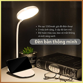 Mua Đèn học để bàn Pin sạc 1250 mAh Ba nhiệt độ màu Làm mờ vô cấp Mặt tròn Q3-8