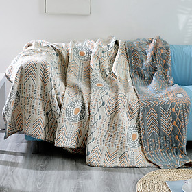Mua Chăn Linen Làm Thảm Phủ Sofa Trang Trí Nhật Bản Hoa Tròn 2 Mặt