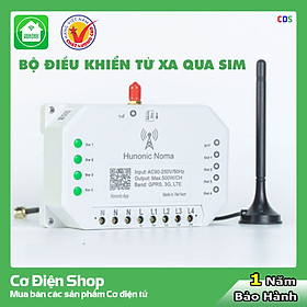 Mua Công Tắc Thông Minh Dùng Sim Hunonic Noma 4CH - 4 Kênh 500W/Kênh - Điều Khiển Từ Xa Bằng Điện Thoại - Công nghệ 4.0