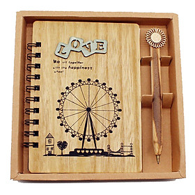 Sổ tay gỗ LOVE Winwinshop88 - Màu Nâu
