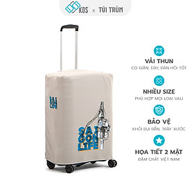 Túi trùm Vali du lịch cao cấp hình Cột Điện Sài Gòn - Vải thun co giãn 4 chiều chống trầy xước