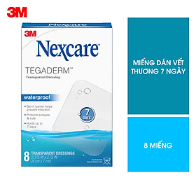 Hộp 8 miếng gạc vô trùng chống thấm nước trong suốt Nexcare 3M H1624, kích thước 60.3mm x 69.8mm