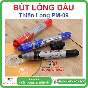 SÉT COMBO Hộp 10 Bút Lông Dầu PM-09, Mực tươi sáng, nét viết đều, đậm và