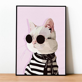 Mua Tranh số hóa Mèo Chà Neo đã căng khung 40x50cm