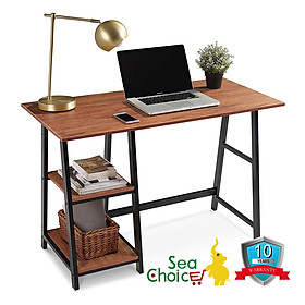 Mua Bàn máy tính bằng gỗ bàn gia đình gỗ hiện đại khung sắt tròn vững chắc chống gỉ Để Máy Tính Học Tập - Bảo hành 10 năm