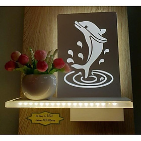 Đèn treo tường led hình cá heo, đèn trang trí, đèn gắn tường, đèn phòng ngủ