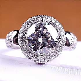 Nhẫn 2 Carat mạ vàng trắng 14K QYP0032