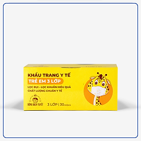 KHẨU TRANG BÔNG BẠCH TUYẾT TRẺ EM 3 LỚP CHO BÉ 6 -11 TUỔI (30 CÁI/ HỘP)