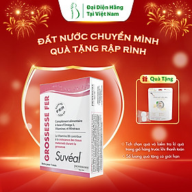 Suvéal Grossesse - Fer: Vitamin Tổng Hợp Cho Bà Bầu Cao Cấp Từ Pháp, Bổ Sung Đầy Đủ Vitamin Khoáng Chất, Ngăn Ngừa Dị Tật Thai Nhi, Tiền Sản Giật Và Tiểu Đường Thai Kỳ, Không Gây Táo Bón