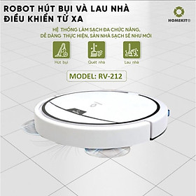 Robot hút bụi lau nhà điều khiển từ xa 6 tính năng HOMEKIT RV-212 kết nối app điện thoại RoBo Home - Hàng chính hãng