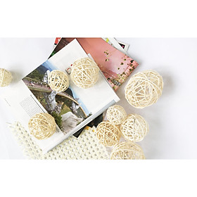 Mua Combo 5 Quả cầu mây trang trí (cùng KT) đan rối từ mây tự nhiên phụ kiện chụp ảnh  trang trí decor handmade (KT 3  6  8  10cm)
