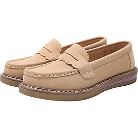Ladies Retro Boat Shoes Suede Flat Slip Driving Shoes
